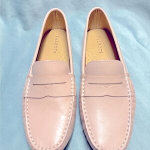 Talbots Leather Powder Beige Driving Loafers